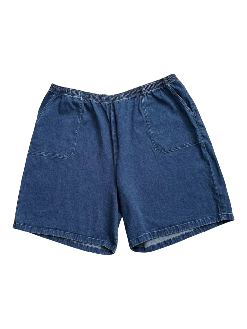 Allison Daley Jean Shorts Womens Plus 22W Pull On Stretch Denim Blue High Rise